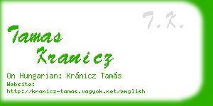 tamas kranicz business card